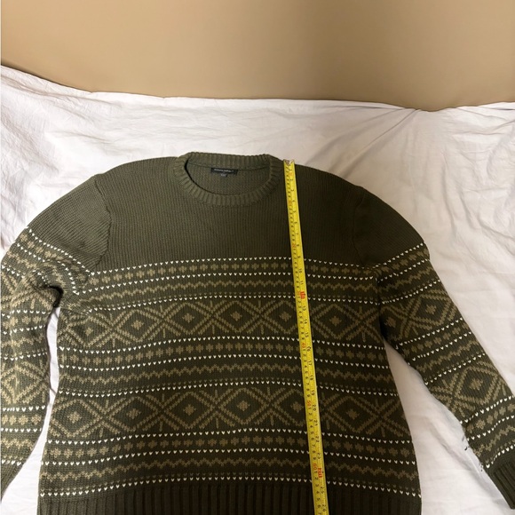 Banana Republic Men's Green Geometric Crewneck Sweater - Picture 3 of 5
